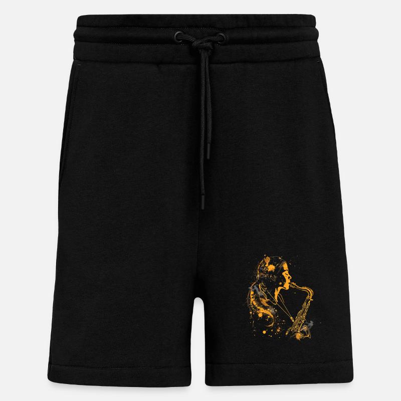 Saxophon Mädchen Graffiti - Shorts - made by SPREAD - SOLID BLACK