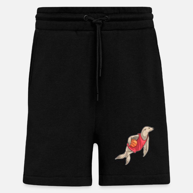 Seal Basketteur Basketteur - Short bio décontracté fabriqué en UE - SOLID BLACK