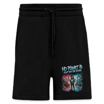 No Planet B – Lutte pour l’avenir - Short bio décontracté fabriqué en UE - SOLID BLACK - Devant