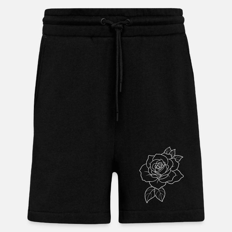 Rosen - Blumen - Blüten - Spruch - Shorts - made by SPREAD - SOLID BLACK