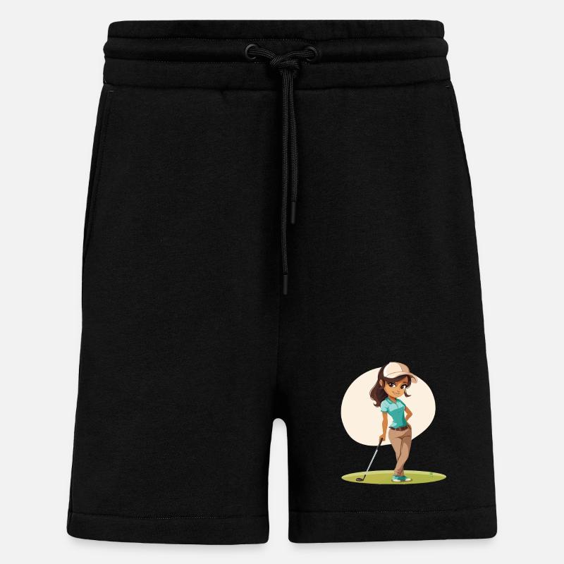 Weiblicher Golfer Comic - Shorts - made by SPREAD - SOLID BLACK