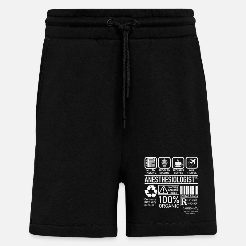 Anestesista multi tasking problem solving - Pantaloncini ecologici casual Made in UE - SOLID BLACK