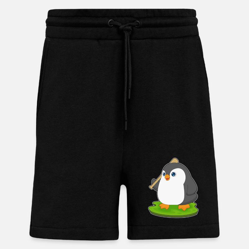 Penguin Baseball Batte de Baseball - Short bio décontracté fabriqué en UE - SOLID BLACK
