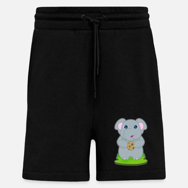 Biscuit éléphant - Short bio décontracté fabriqué en UE - SOLID BLACK