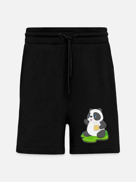 Bière Panda - Short bio décontracté fabriqué en UE - SOLID BLACK