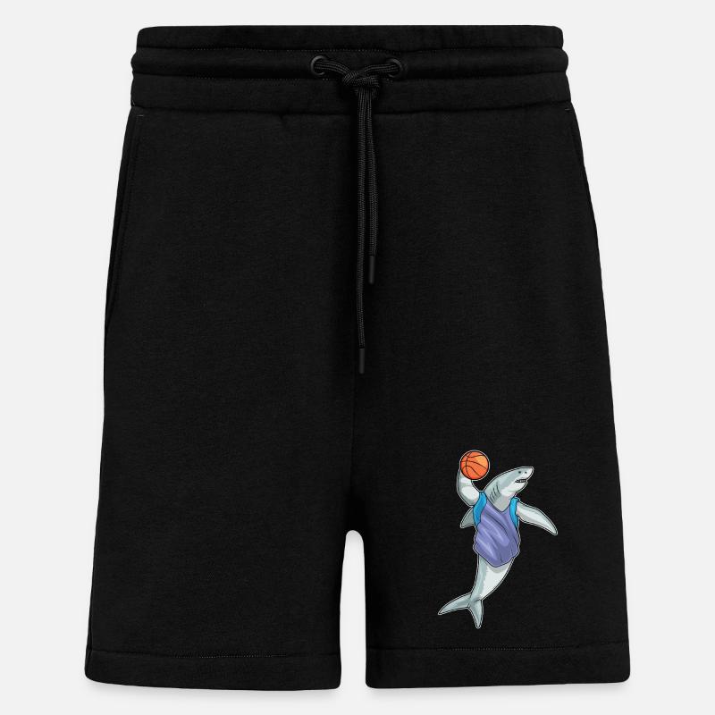 Requin Basketteur Basketteur - Short bio décontracté fabriqué en UE - SOLID BLACK