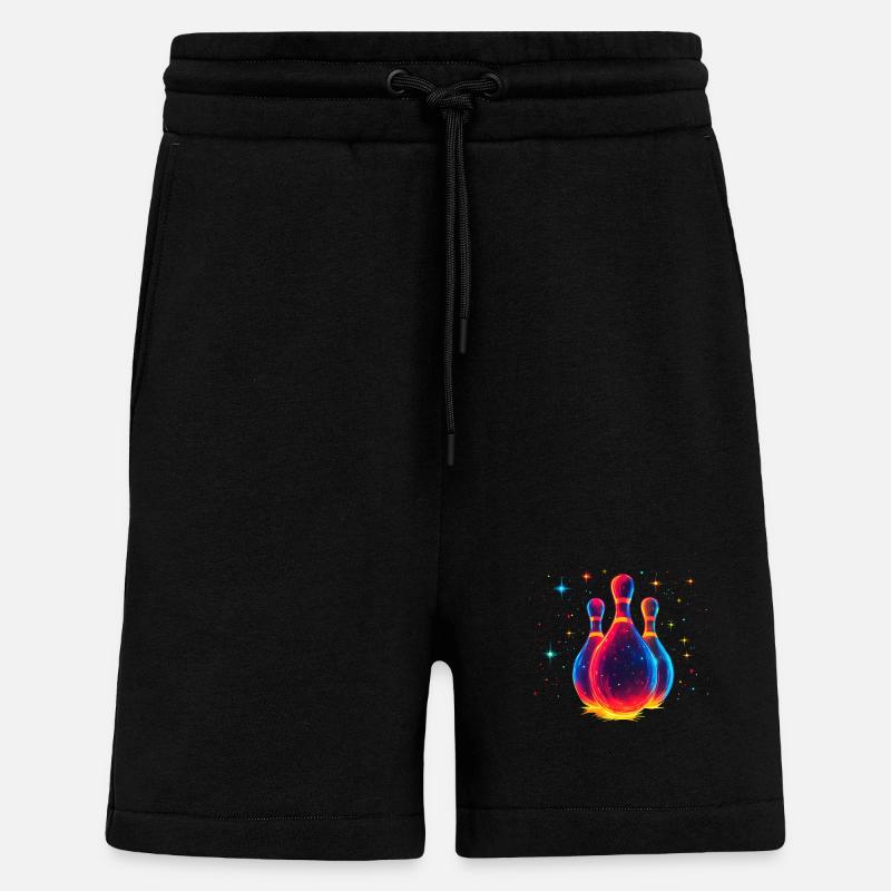 Bowling à l’ancienne - Short bio décontracté fabriqué en UE - SOLID BLACK