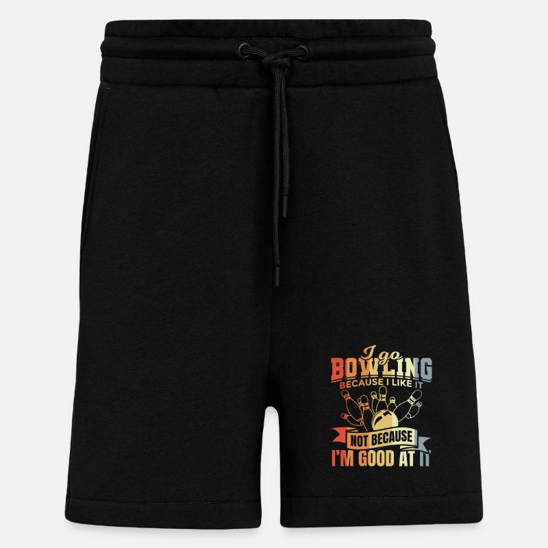 Blague sur le bowling - Short bio décontracté fabriqué en UE - SOLID BLACK