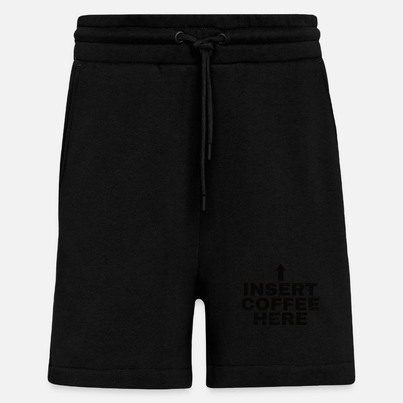 Insert Coffee Here Coffee Drinker Joke - Shorts - made by SPREAD - SOLID BLACK