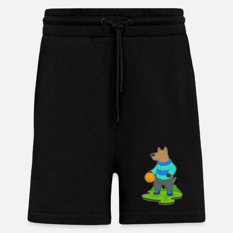 Chien Basketteur Basketteur - Short bio décontracté fabriqué en UE - SOLID BLACK