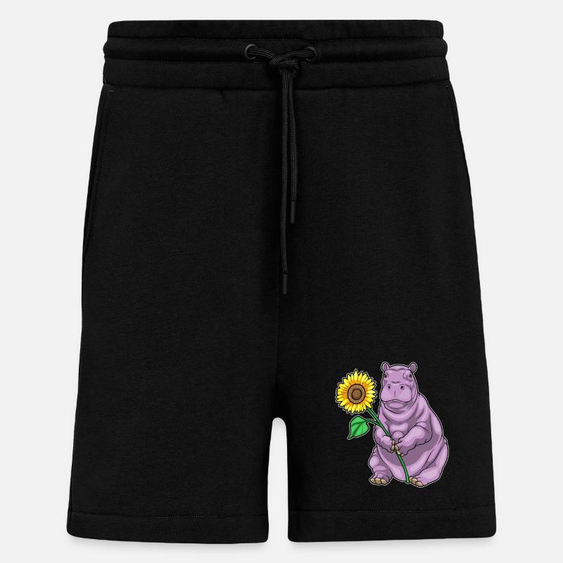 Nilpferd Sonnenblume - Shorts - made by SPREAD - SOLID BLACK