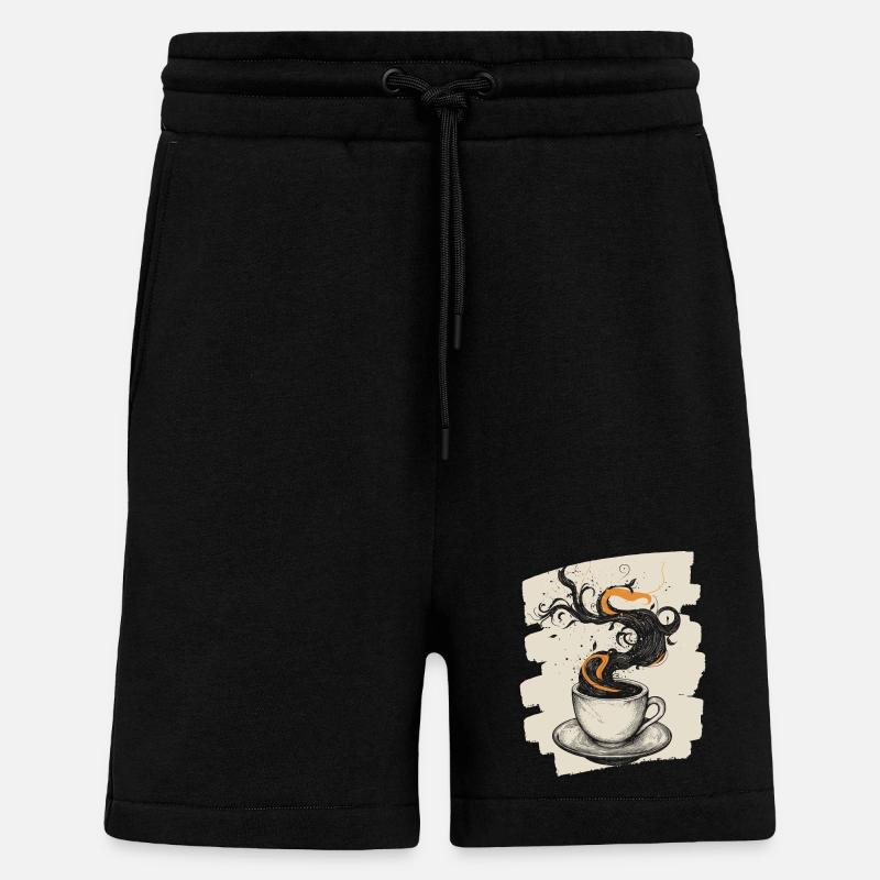 Café Café Amateurs de café - Short bio décontracté fabriqué en UE - SOLID BLACK
