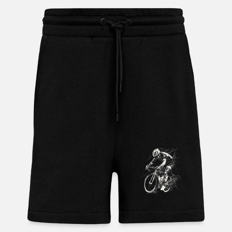 Radfahrer Zeichnung - Shorts - made by SPREAD - SOLID BLACK