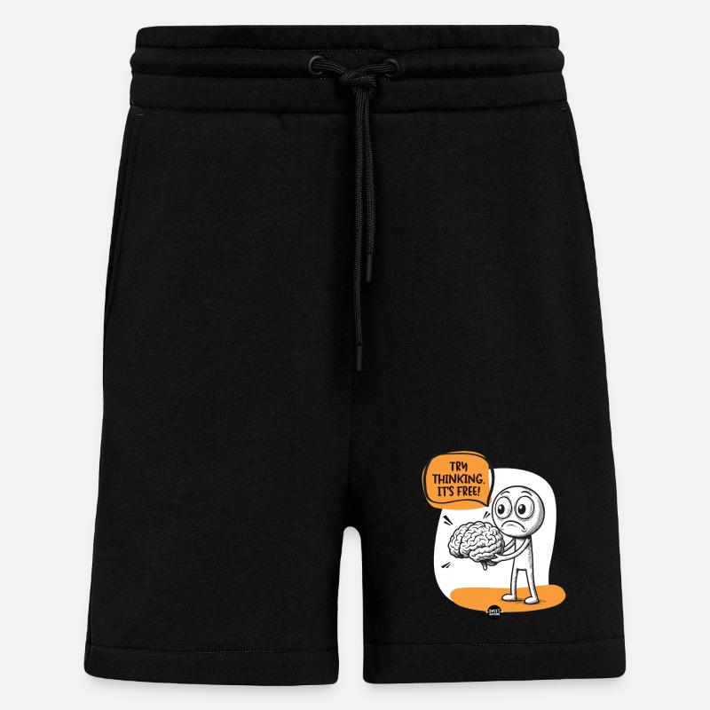 Brain. Some Assembly Required. - Shorts - made by SPREAD - SOLID BLACK