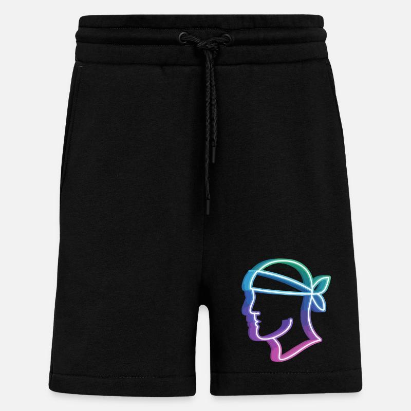 Testa Mora Neon - Short bio décontracté fabriqué en UE - SOLID BLACK