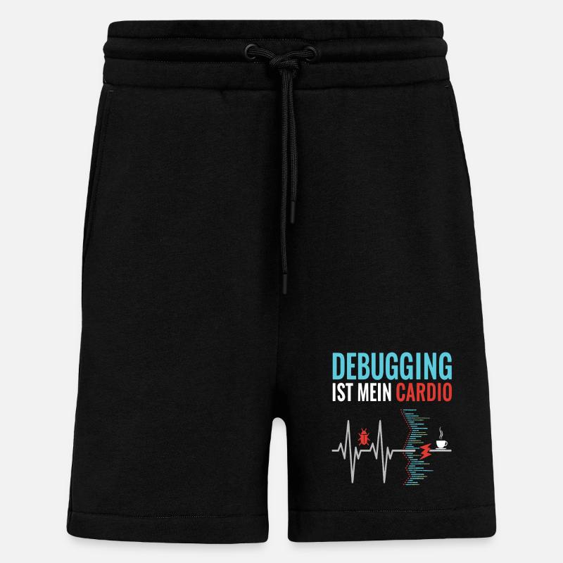 Debugging ist mein Cardio - Programmierer Nerd - Shorts - made by SPREAD - SOLID BLACK