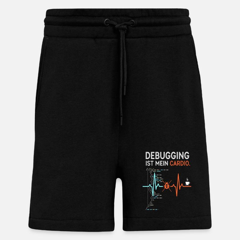 Debugging ist mein Cardio - Computer Nerd - Shorts - made by SPREAD - SOLID BLACK