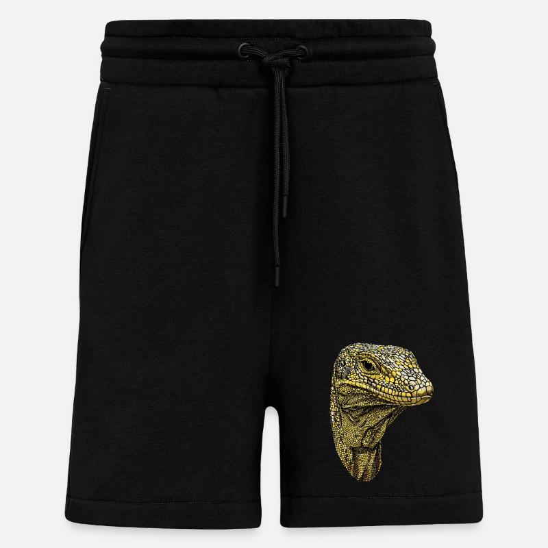 Waran Echse Reptil Komodowaran Bindenwaran Lizard - Shorts - made by SPREAD - SOLID BLACK