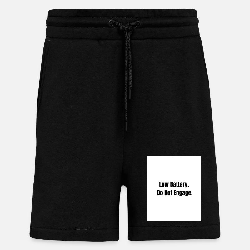 Low Battery – Social Mode Off - Shorts - made by SPREAD - SOLID BLACK