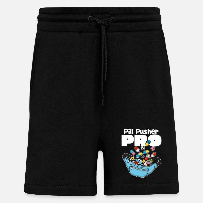PILUL PUSHER PRO - CADEAU D’INFIRMIÈRE - Short bio décontracté fabriqué en UE - SOLID BLACK
