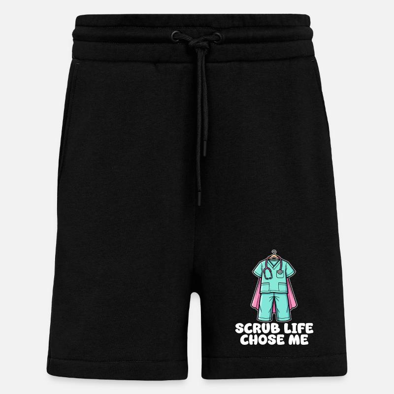 SCRUB LIFE CHOSE ME - KRANKENSCHWESTER GESCHENK - Shorts - made by SPREAD - SOLID BLACK