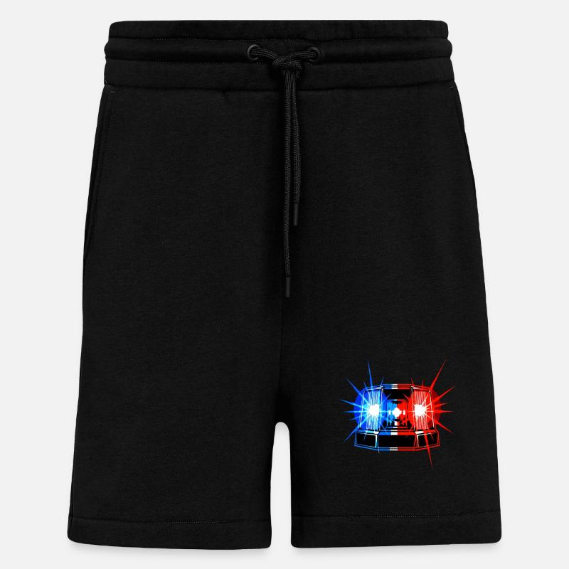 Blue Light Siren – Emergency Warning System - Shorts - made by SPREAD - SOLID BLACK