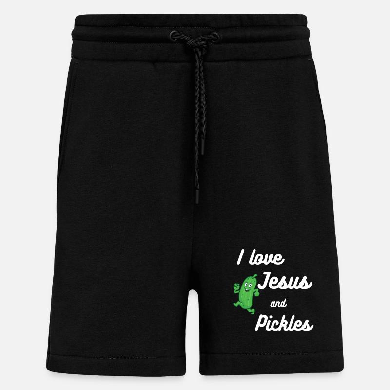 Gurken und Jesus Religiös - Shorts - made by SPREAD - SOLID BLACK
