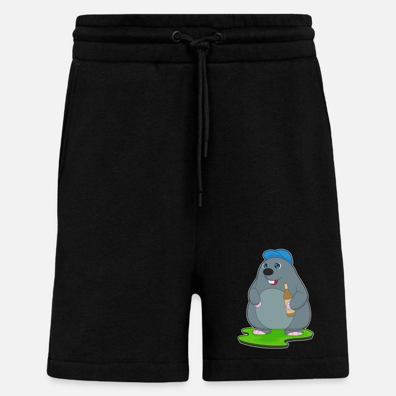 Bouteille de bière Mole - Short bio décontracté fabriqué en UE - SOLID BLACK