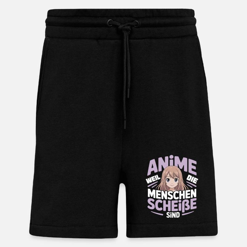 Anime-Mädchen mit humorvollem Spruch - Shorts - made by SPREAD - SOLID BLACK