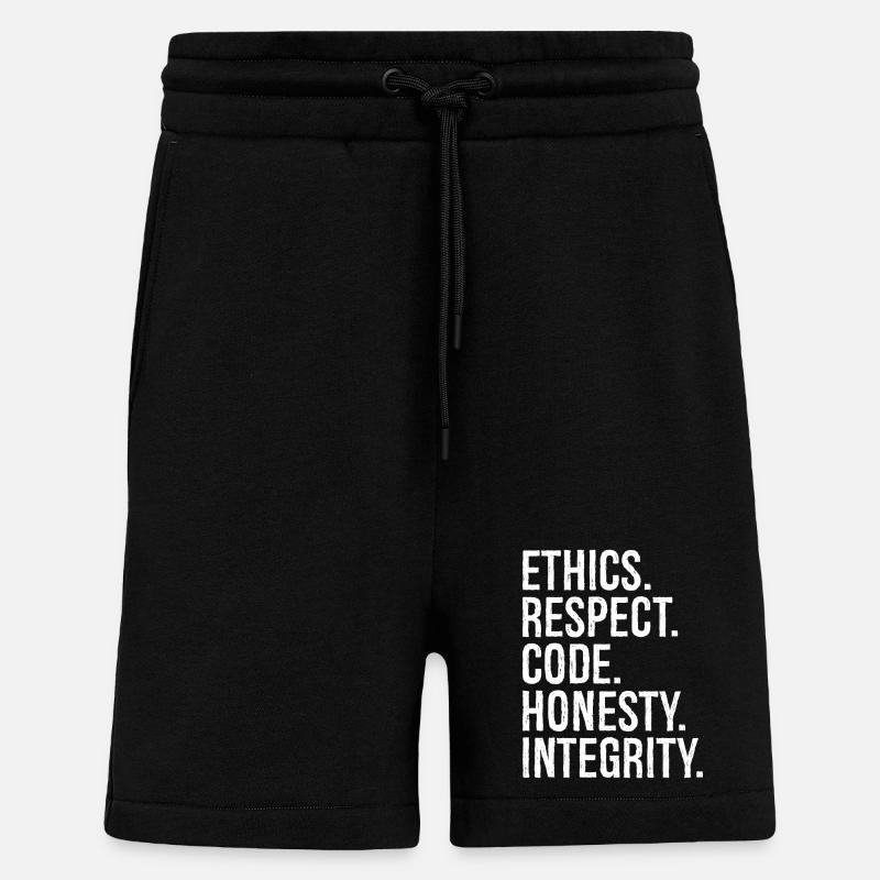Éthique Respect Code Honnêteté Intégrité - Short bio décontracté fabriqué en UE - SOLID BLACK