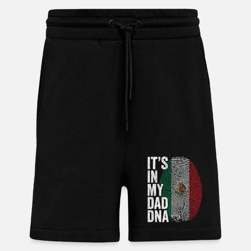 Drapeau Mexique Empreinte Papa Mexicain - Short bio décontracté fabriqué en UE - SOLID BLACK
