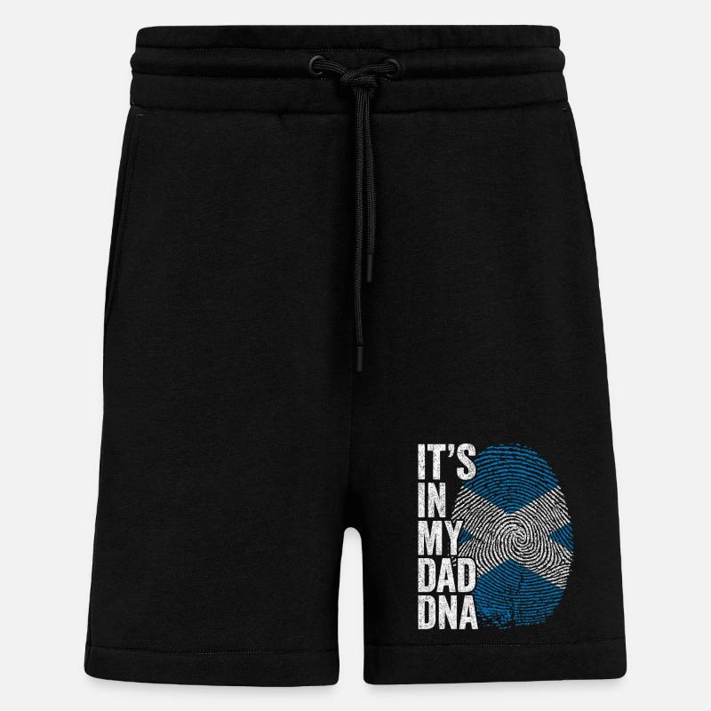 Drapeau Écosse Empreinte Papa Écossais - Short bio décontracté fabriqué en UE - SOLID BLACK