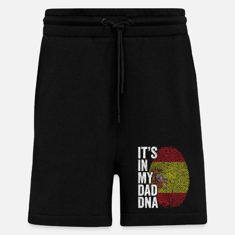 Drapeau Espagne Empreinte Papa Espagnol - Short bio décontracté fabriqué en UE - SOLID BLACK