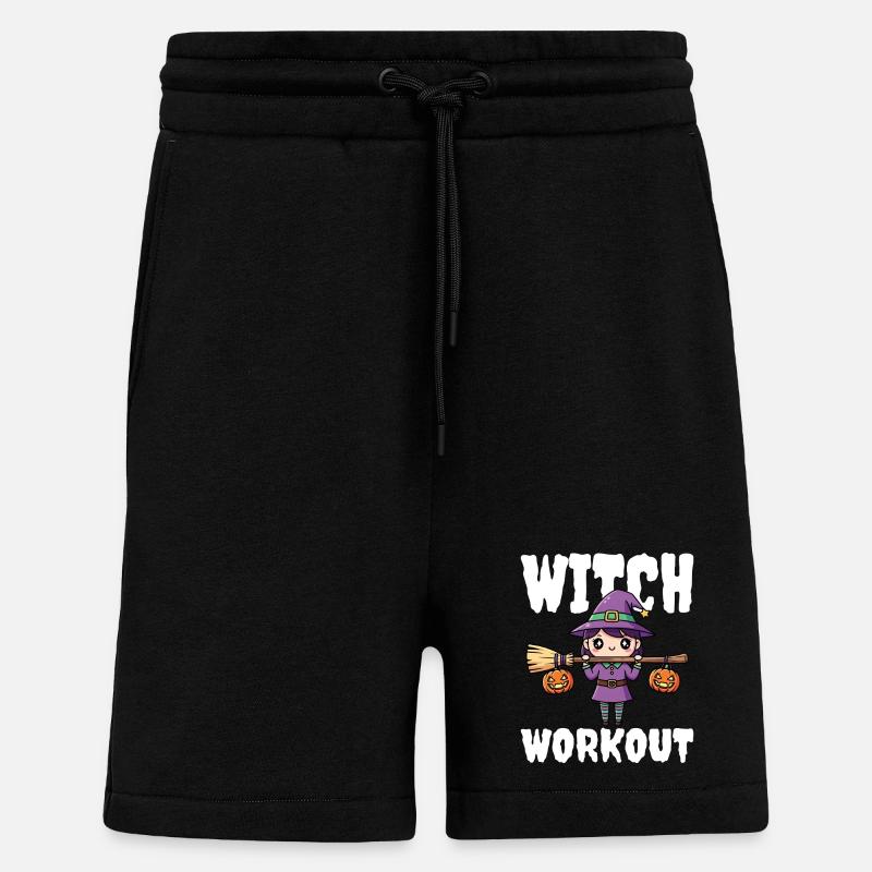 WITCH WORKOUT - WITCH HALLOWEEN - Shorts - made by SPREAD - SOLID BLACK