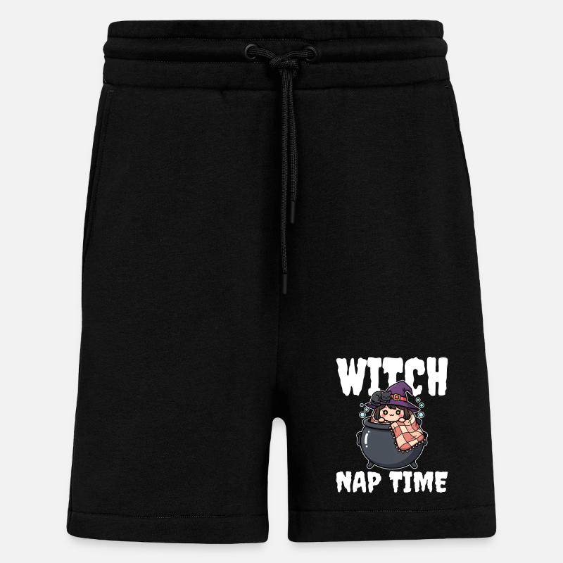 WITCH NAP TIME - WITCH HALLOWEEN - Short bio décontracté fabriqué en UE - SOLID BLACK
