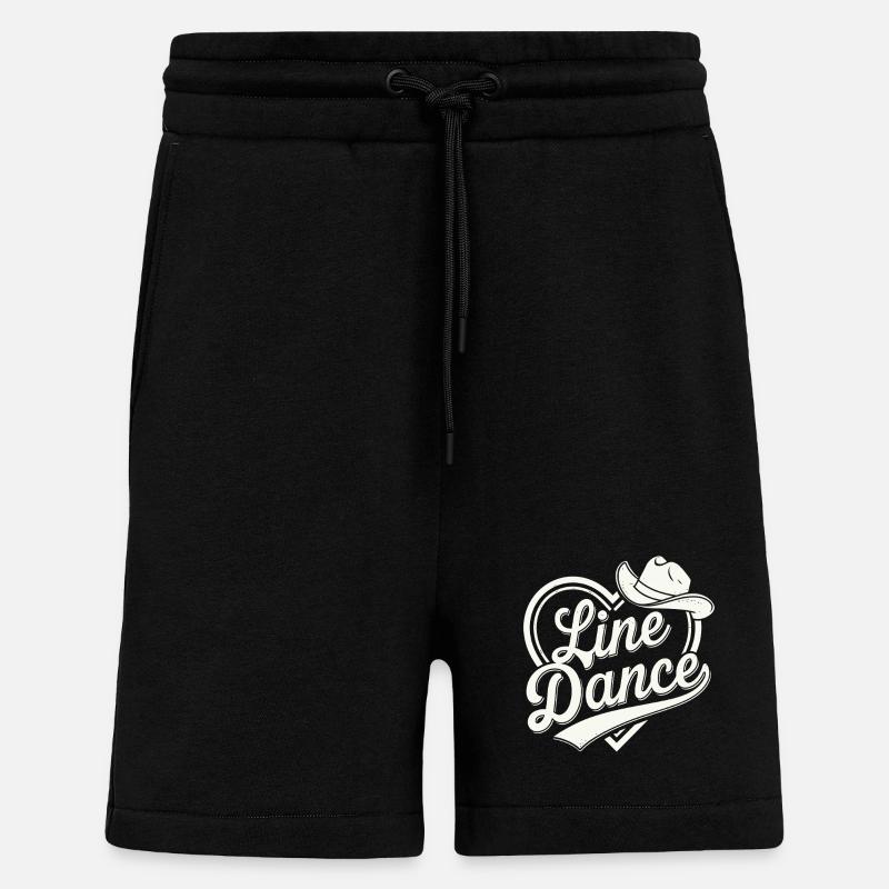 Line Dance Cowboy Design - Shorts - made by SPREAD - SOLID BLACK