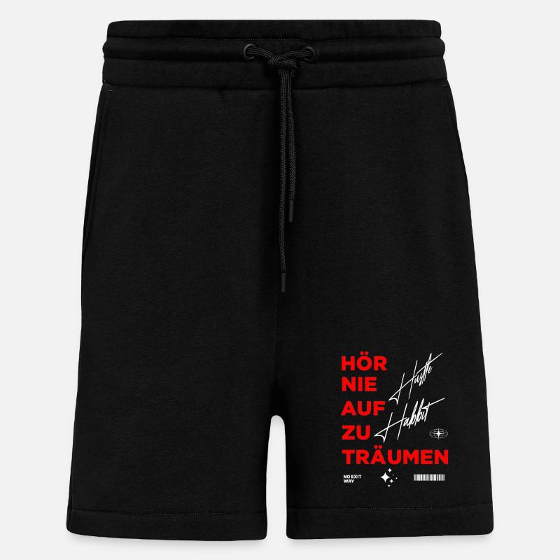 Tendance motivante Conception d’impression graphique - Short bio décontracté fabriqué en UE - SOLID BLACK