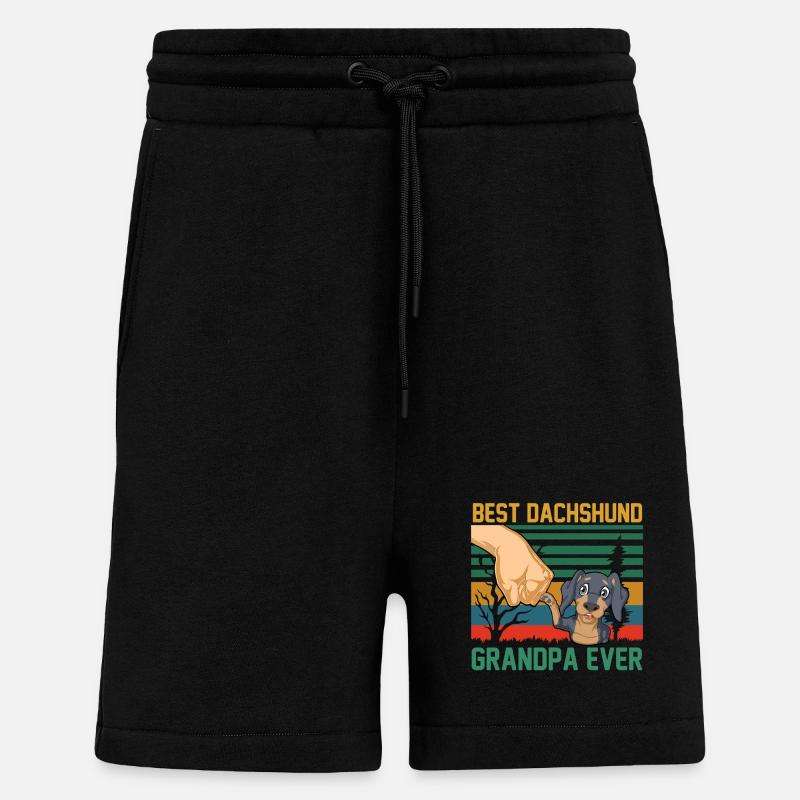 Papi teckel - Short bio décontracté fabriqué en UE - SOLID BLACK