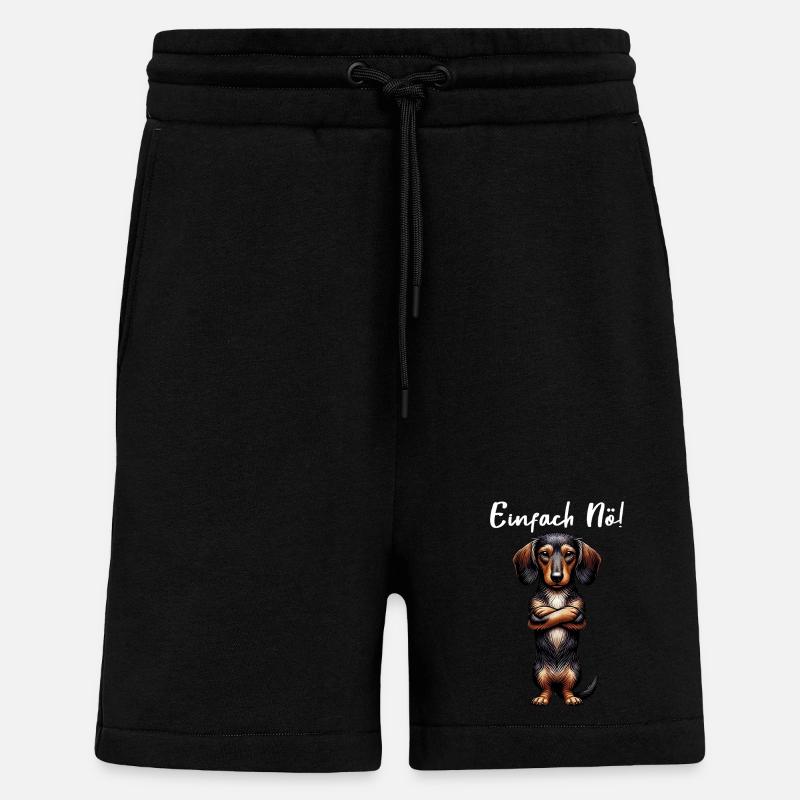 Einfach Nö Dackel Dachshund Rauhaardackel - Shorts - made by SPREAD - SOLID BLACK