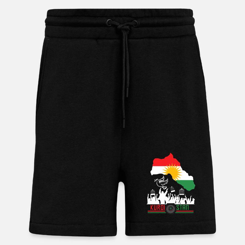 Kurdish flags with Kurdistan Kurd - Shorts - made by SPREAD - SOLID BLACK