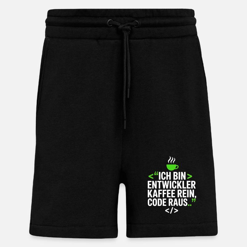Entwickler Kaffee Spruch - Shorts - made by SPREAD - SOLID BLACK