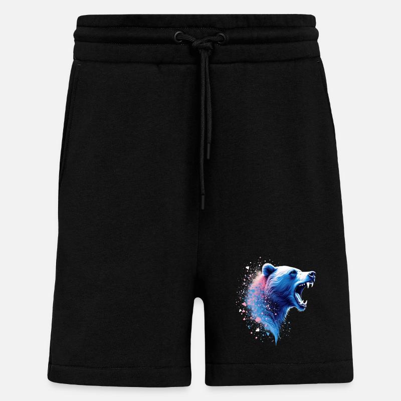 Roaring Bear Head Wilderness Energy - Shorts - made by SPREAD - SOLID BLACK