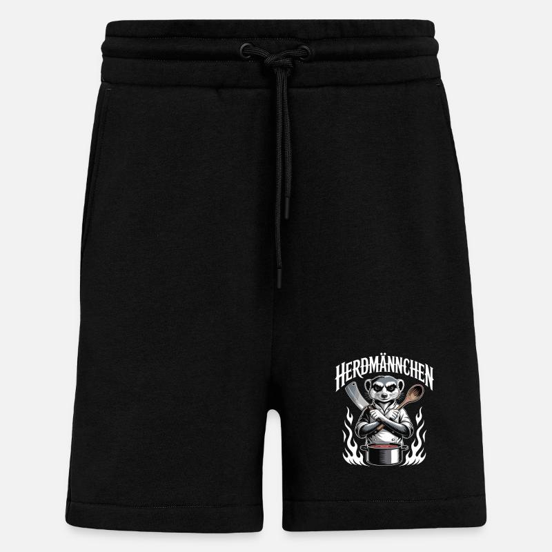 Herdmännchen kochen lustiger Koch Herdmännchen - Shorts - made by SPREAD - SOLID BLACK