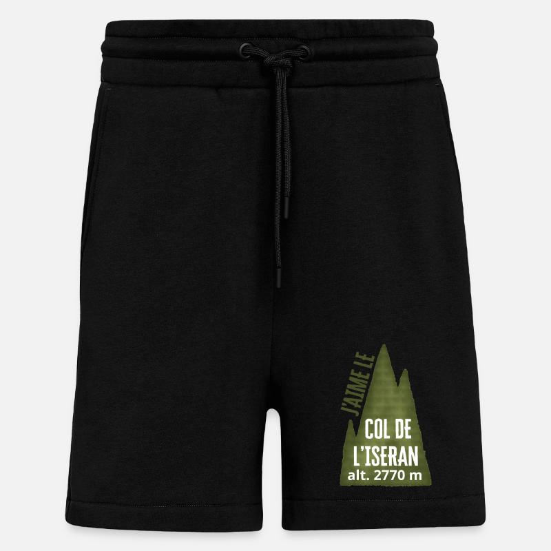 COL DE L’ISERAN ALT 2770 Meter - Shorts - made by SPREAD - SOLID BLACK