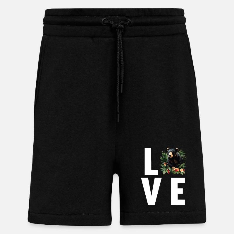 Ours du Soleil Ours Malais - Short bio décontracté fabriqué en UE - SOLID BLACK