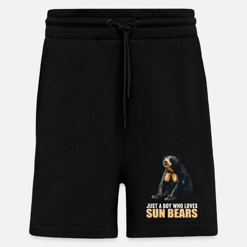 Ours du Soleil Ours Malais - Short bio décontracté fabriqué en UE - SOLID BLACK