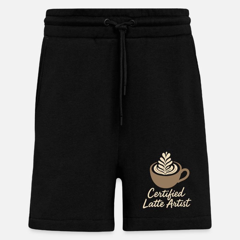 Barista Espresso Crew Kaffee Slinger Latte - Shorts - made by SPREAD - SOLID BLACK