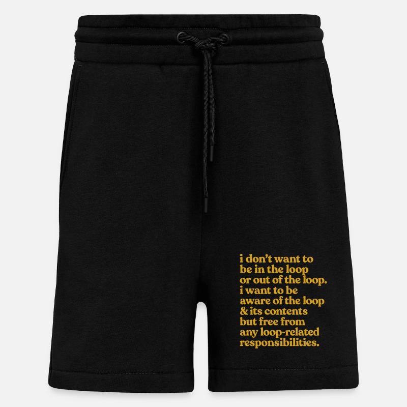 Conscient de la citation Loop - Short bio décontracté fabriqué en UE - SOLID BLACK