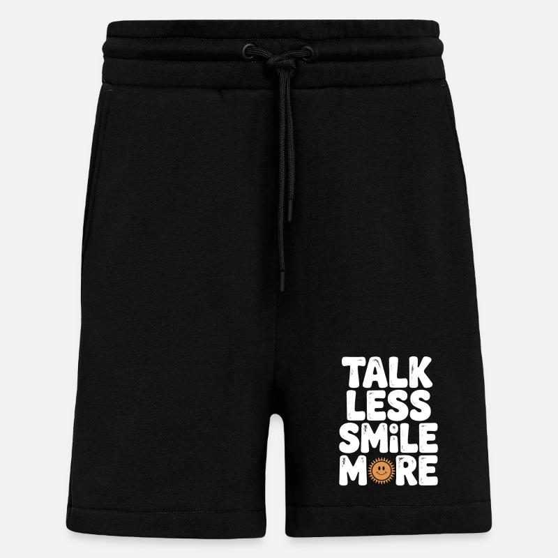 Talk Less Smile More - Shorts - made by SPREAD - SOLID BLACK