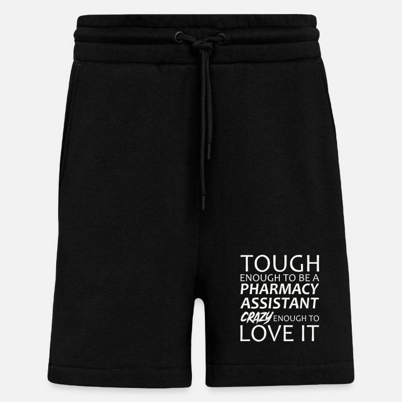 Assistante en pharmacie Crazy - Short bio décontracté fabriqué en UE - SOLID BLACK